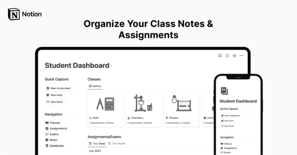 Notion Student Dashboard