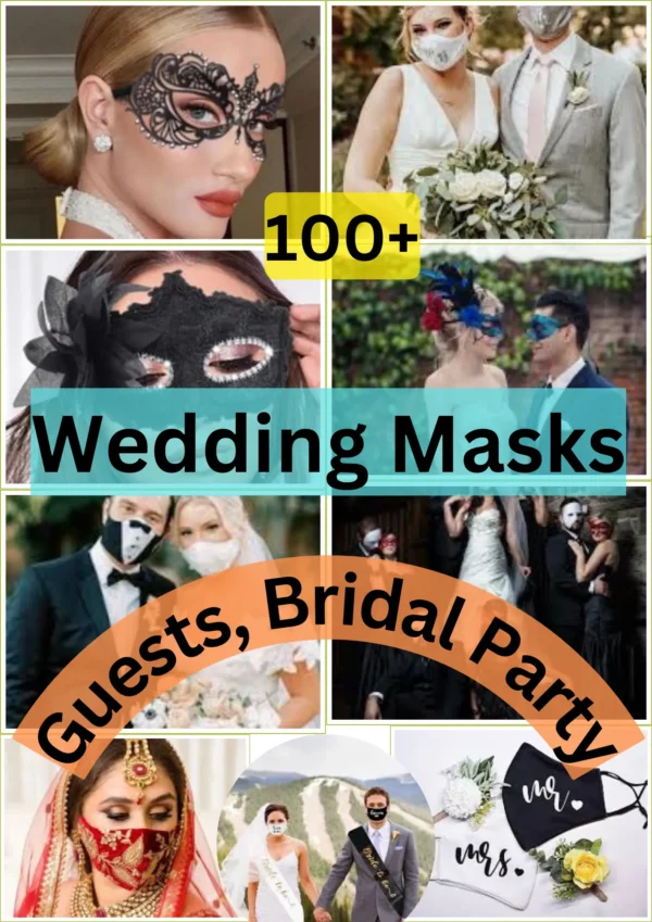 Wedding Masks for Guests, Bridal Party